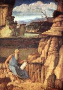 BELLINI, Giovanni St Jerome Reading in the Countryside Spain oil painting reproduction